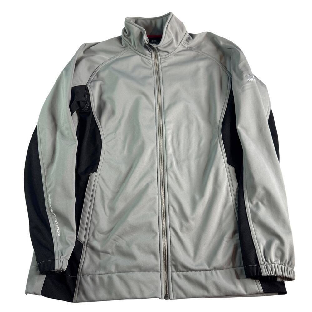 Mizuno Performance Track Jacket Gray Black Full Zip Athletic Running Women's L